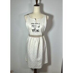 "From Miss to Mrs." Apron Newlywed Bridal Kitchen Gift Polkadot Gold Color